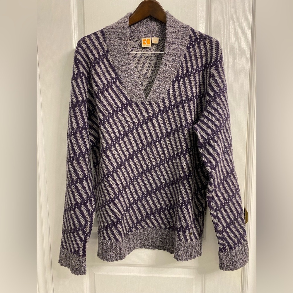 Hugo Boss Orange Virgin Wool Alpaca Sweater V-Neck Size Medium